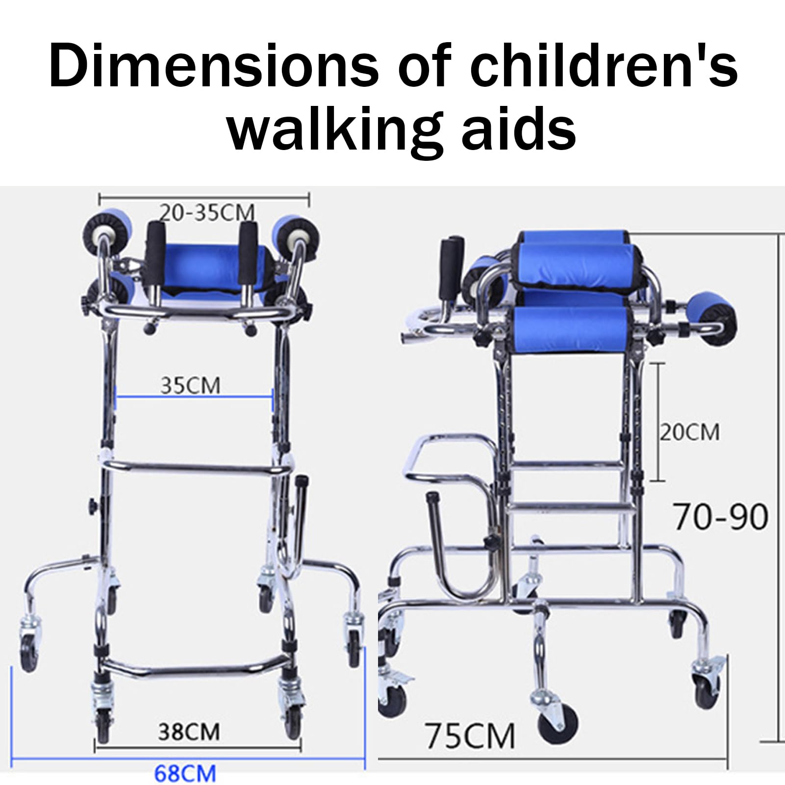 Andador portátil para niños con parálisis cerebral, andador plegable, ligero y ajustable, para adolescentes con necesidades especiales.