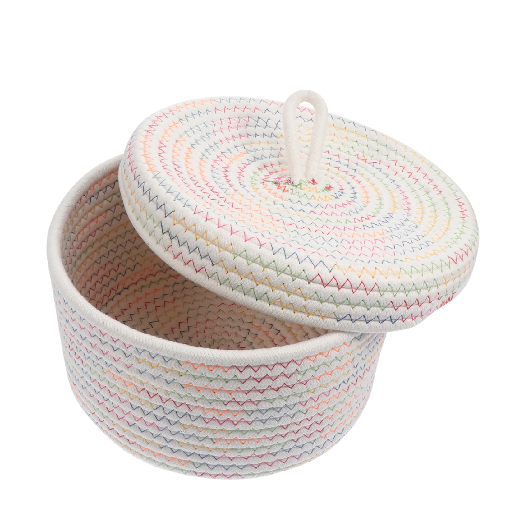 Panier en coton avec couvercle pour cacher le désordre du salon