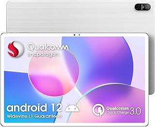 CHUWI Tablet PC Hipad Max Snapdragon 680 Tablet Android 12, 2K IPS 10.36 inch screen CPU 2.4GHz 8-core 6nm dual SIM LTE, 8GB RAM 128GB ROM GPS WiFi 2.4G/5G BT5.0 5MP+8MP 7000Mah QC 3.0 (Silver)