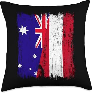 Australia Austria Half Flag Australian Austrian Heritage Throw Pillow