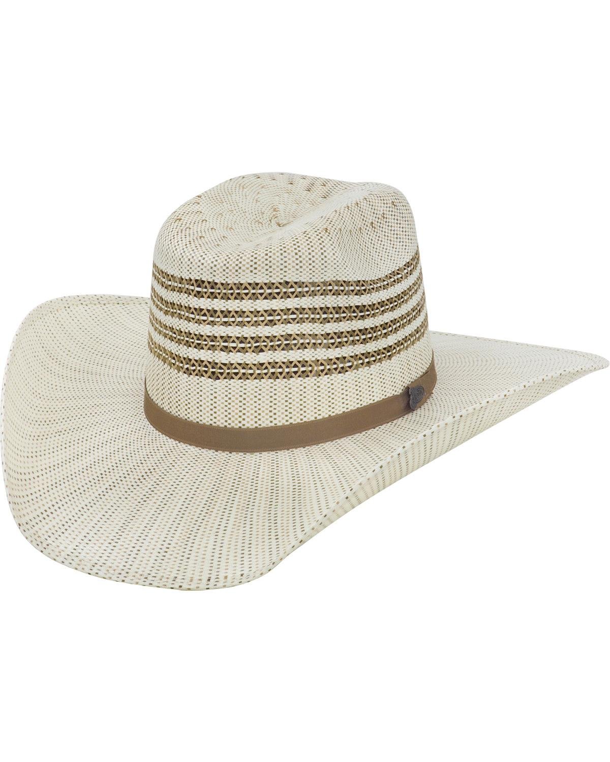 Justin Men's Bent Rail Barrel Straw Cowboy Hat Ivory 7 1/4