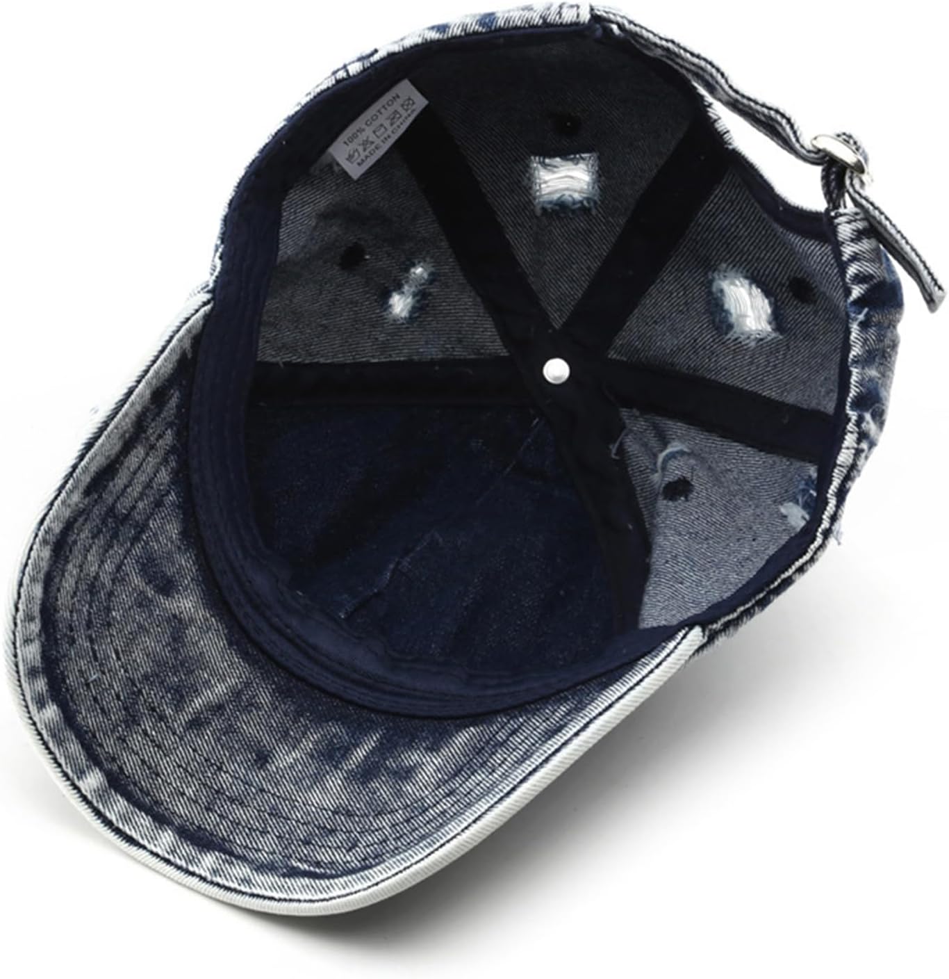 Vintage Washed Distressed Baseball Cap Unconstructed Cotton Denim Trucker Dad Hat for Men Women Headwear - Image 6