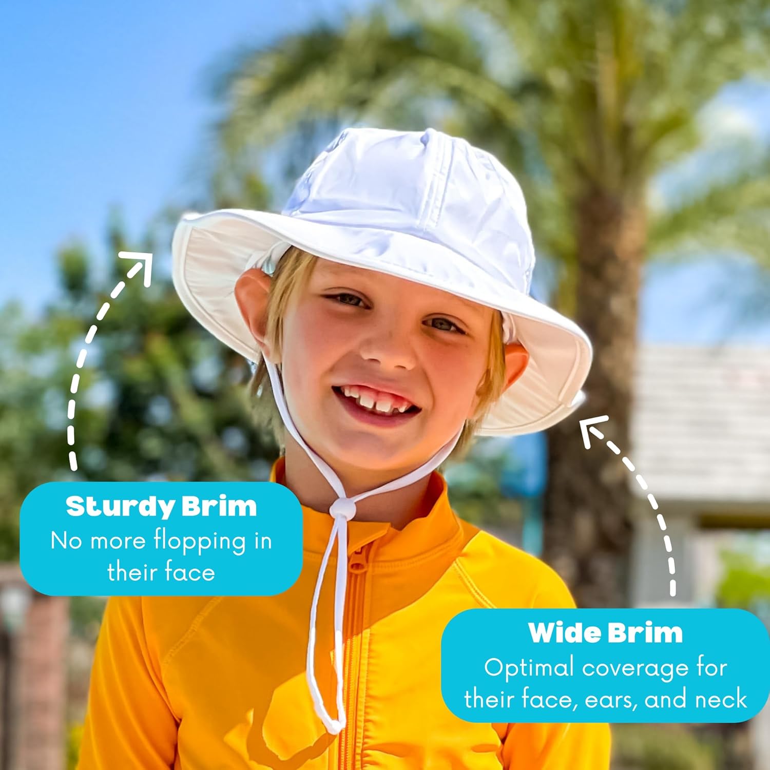 SwimZip Wide Brim Sun Hat | UPF 50+ Protection for Baby, Toddler, and Kids - Image 8