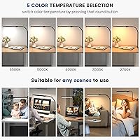 Vista 2 de Hand-Wave LED Desk Lamp with Clamp, Touchless On/Off, Color Temperature Adjustable 3000K-6500K, Flicker-Free Eye-Caring Reading Light, Clip-On Desk