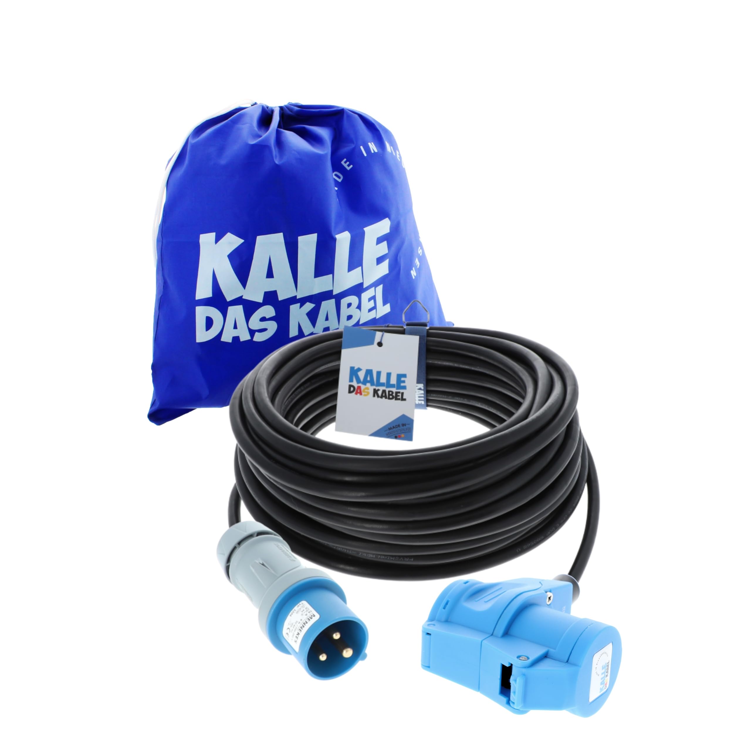 Rallonge CEE en caoutchouc avec fiche coudée 230 V H07RN-F 3G 1,5 mm² de chez Kalle Das Kabel., 230.00V