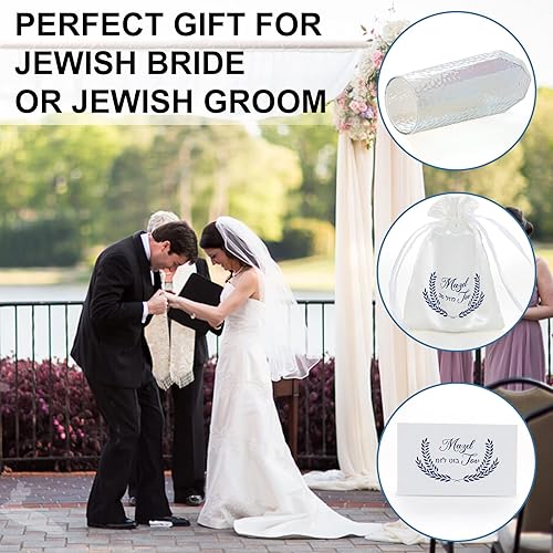 Miniatura 5 de DOUDIZHU Chuppah Breaking Glass for Jewish Wedding, Jewish Wedding Glass for Couples, Wedding Ceremony Marriage Engagement Gift, Iridescent Glass