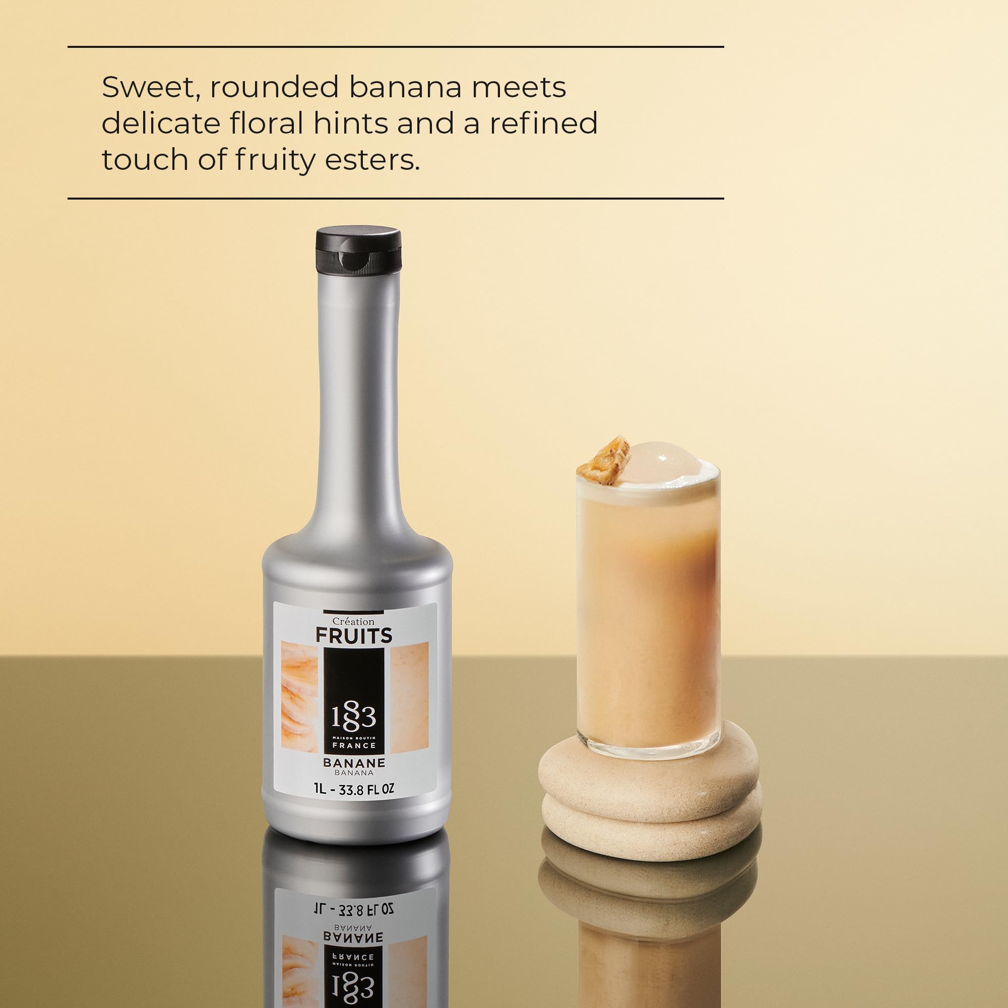 1883 Maison Routin Premium Banana Fruit Purée, Thick Contents for