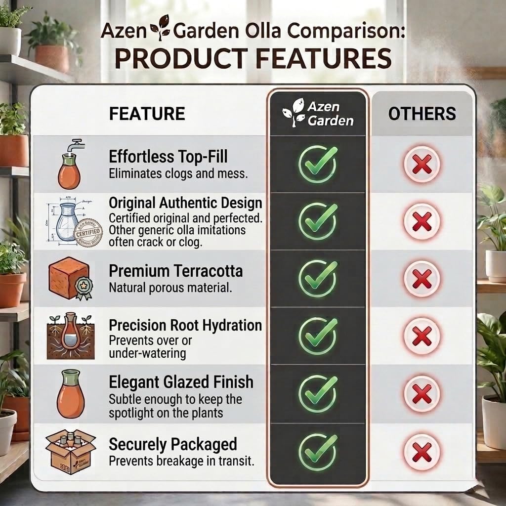 Ollas Plant Watering Globes - Terracotta Self Watering Planter Insert - Watering Bulbs for Indoor and Outdoor Plants with Easy Top Refill System - Set of 4 (Jade Green)