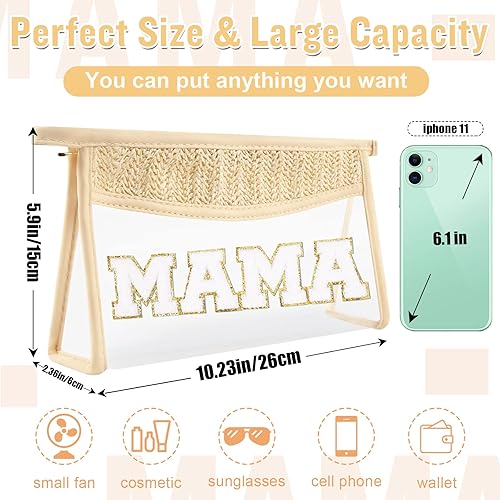 Miniatura 2 de izuzta Bolsa de maquillaje transparente boho para mujeres y niñas, mama