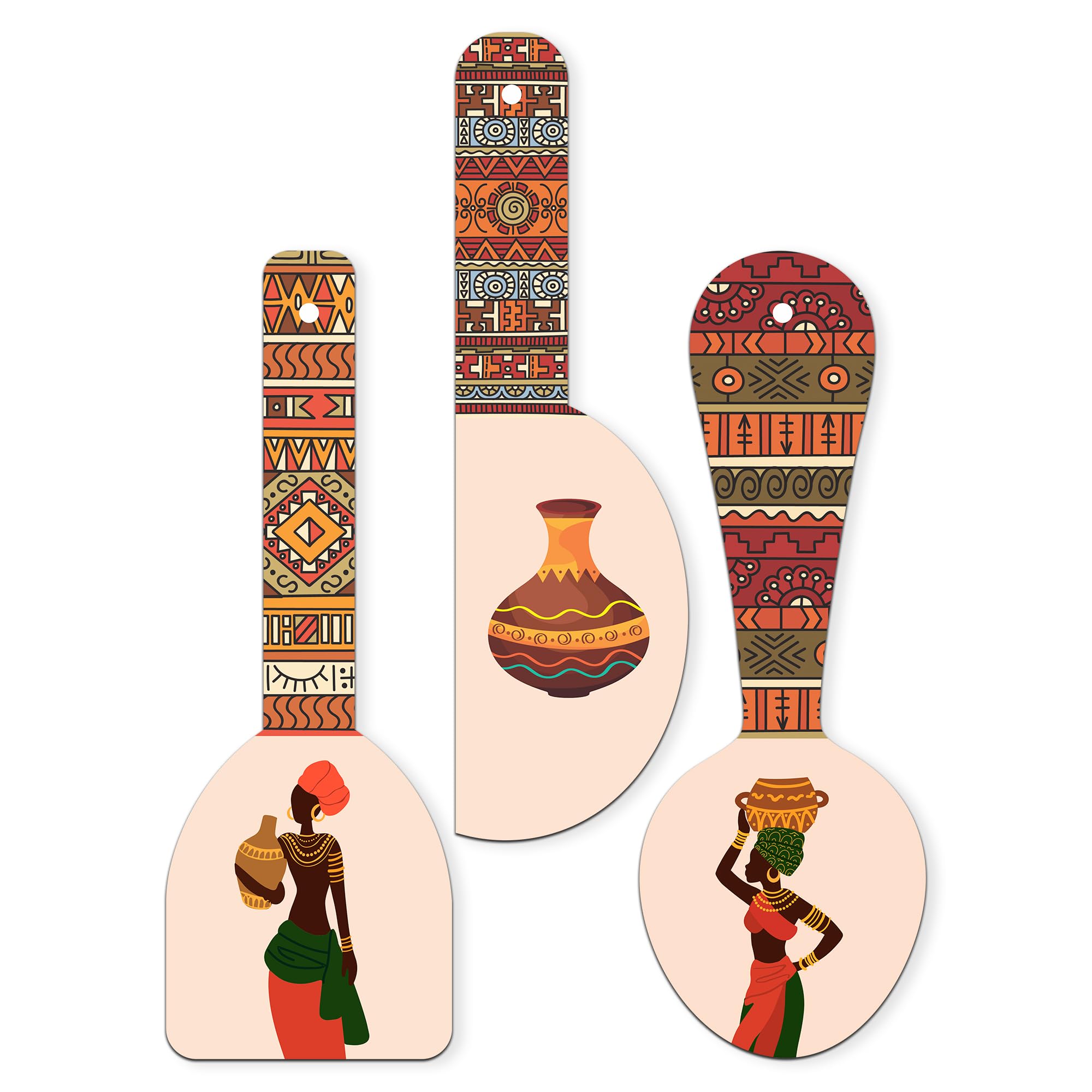 Rousrie Wooden Wall Hanging Decor Items For Kitchen Decoration, Stylish Unique Elegant Designs (Set Of 3) | Kitchen Decor Items For Wall Hanging (Egyptian)