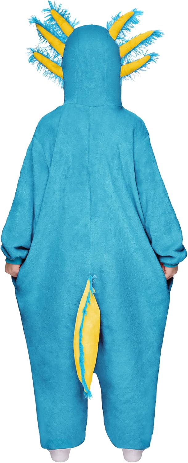 Spooktacular Creations Halloween Axolotl Costume, Kids Axolotl Costume, Zip-Up Hooded Jumpsuit for Halloween Cosplay Party - Image 4