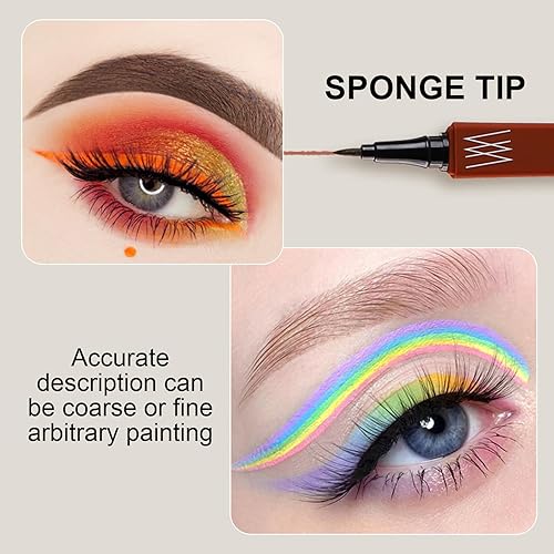 Miniatura 5 de Erinde Delineador de ojos líquido morado, maquillaje impermeable mate, delineador de ojos de secado rápido, de larga duración, a prueba de manchas