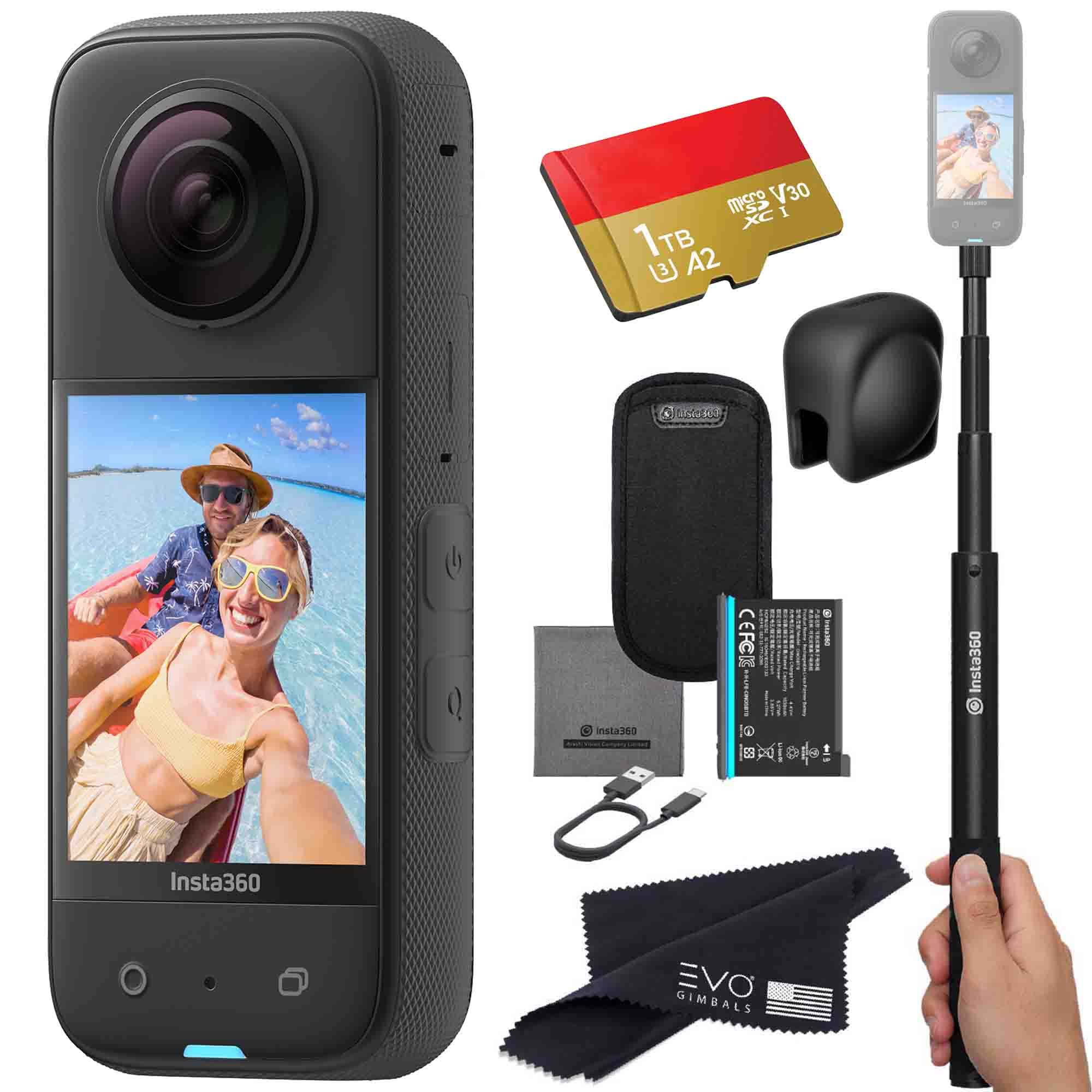Insta360 X3 - Waterproof 360 Action Camera with 1/2" 48MP Sensors, 5.7K 360 HDR Video, 72MP 360 Photo, 4K Single-Lens, 2.29" Touchscreen, AI Editing |Bundle Includes Selfie Stick,Lens Cap&1TB-image-40