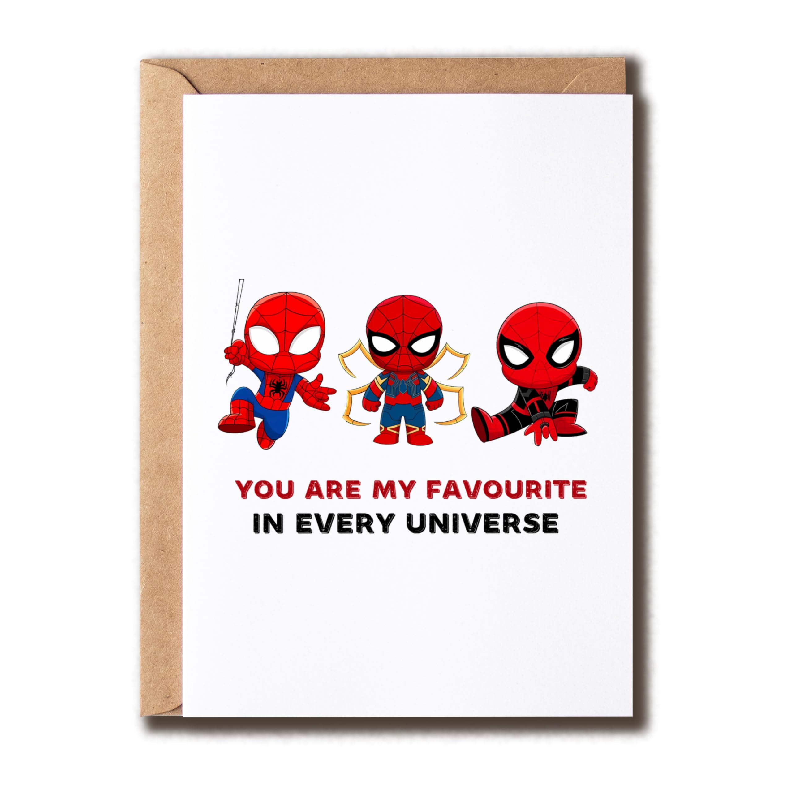 MacSplendid You're My Favourite In Every Universe Spi.Der-Man Greeting Card - Great Gift Anniversary Birthday Valentine's Day For Him Or Her