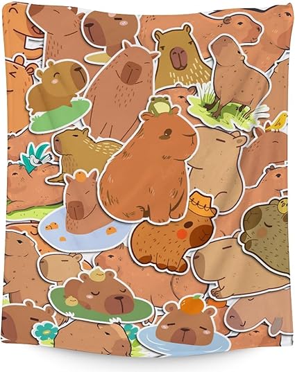 Blanket Gifts - 60"x80" Cute Throw for Boys, Girls - Brown Soft Fuzzy Blankets for Bed, Couch & Living Room