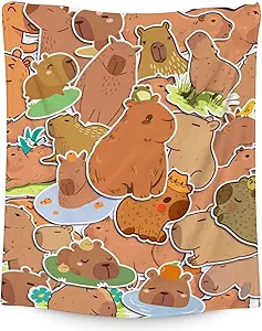 Blanket Gifts - 60"x80" Cute Throw for Boys, Girls - Brown Soft Fuzzy Blankets for Bed, Couch & Living Room