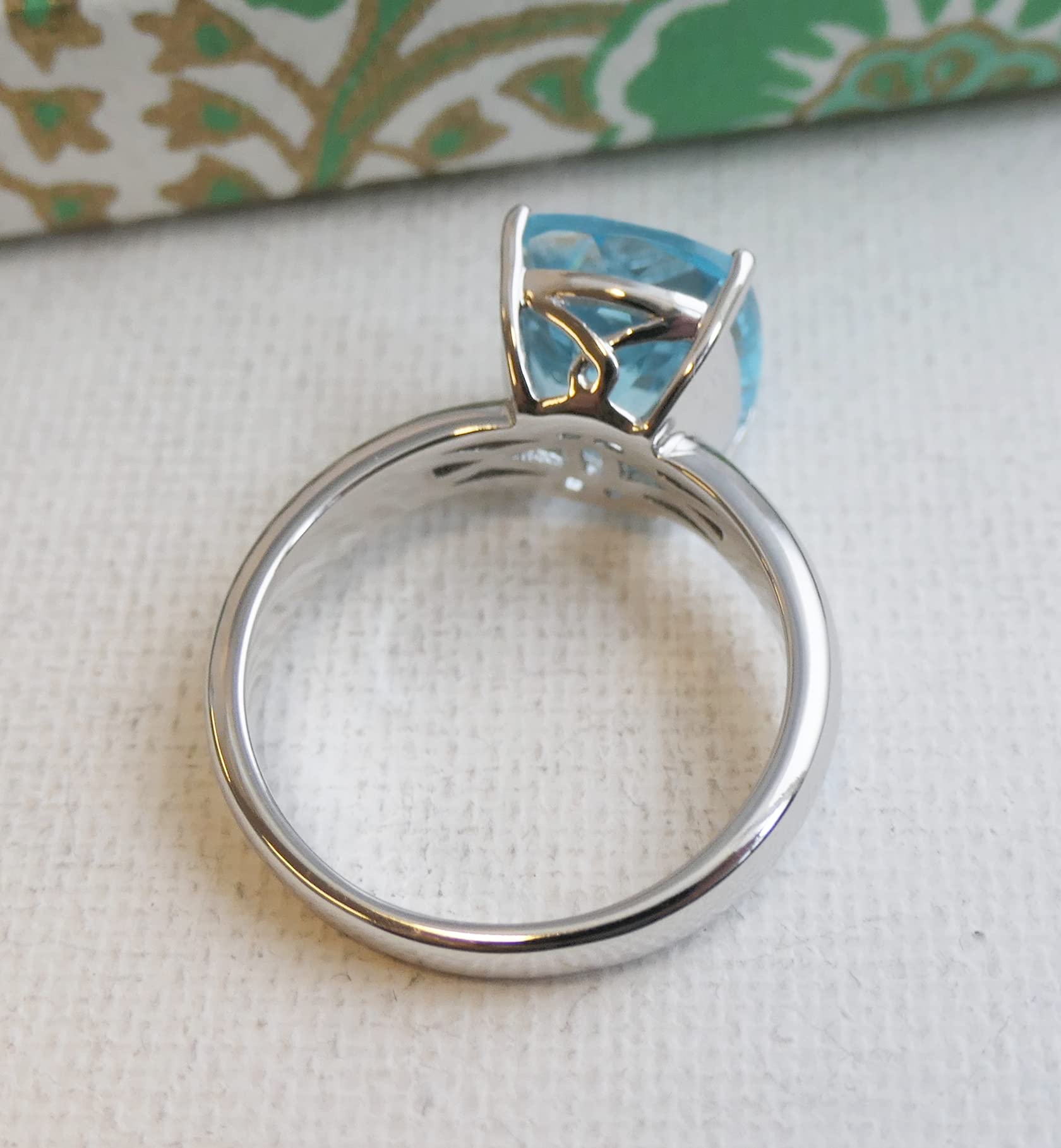 Anillo de plata esterlina con topacio azul (US Size 8 / Diameter 18.2 / EU 57)