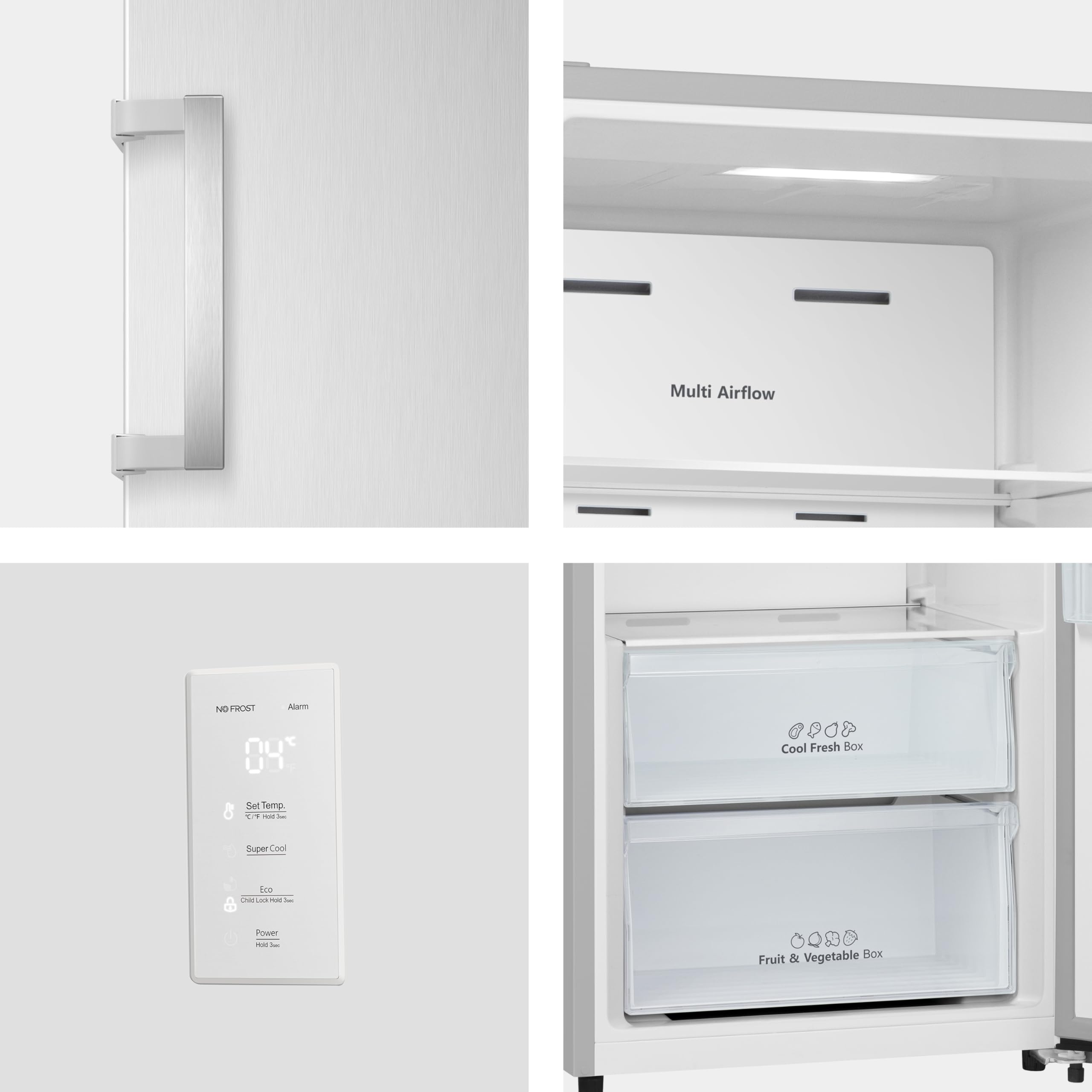 Hisense RL3N319NEIC Kühlschrank/ 172cm hoch/ 322 Liter/Inverter Kompressor/Flaschenhalter/Easy-open Griff/Superkühlen/Multi AirFlow/BxHxT: 59,5×172×60cm/ Silber [Energieklasse C]