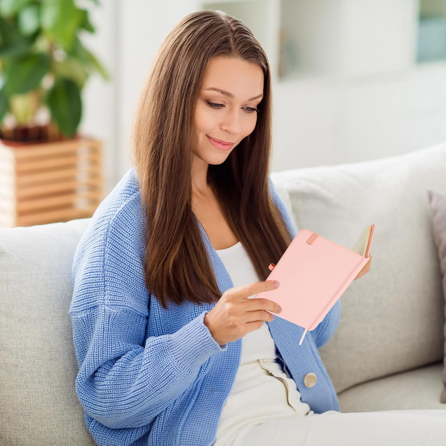 Laumoi 12 Pieces Small Notebooks A6 Pocket Journals 3.5 x 5.5 Inch Small Leather Notebook Mini Ruled Lined Journal with Elastic Band Pen Holder Page Marker Ribbons (Macaron Colors) - Image 7