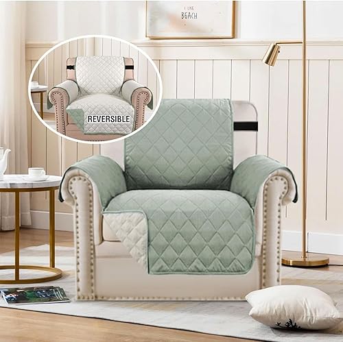 Miniatura 3 de H.VERSAILTEX Funda Reversible para Silla Resistente al Agua Funda para Silla y Sofá para Sala de Estar Lavable a Máquina Funda para Muebles con