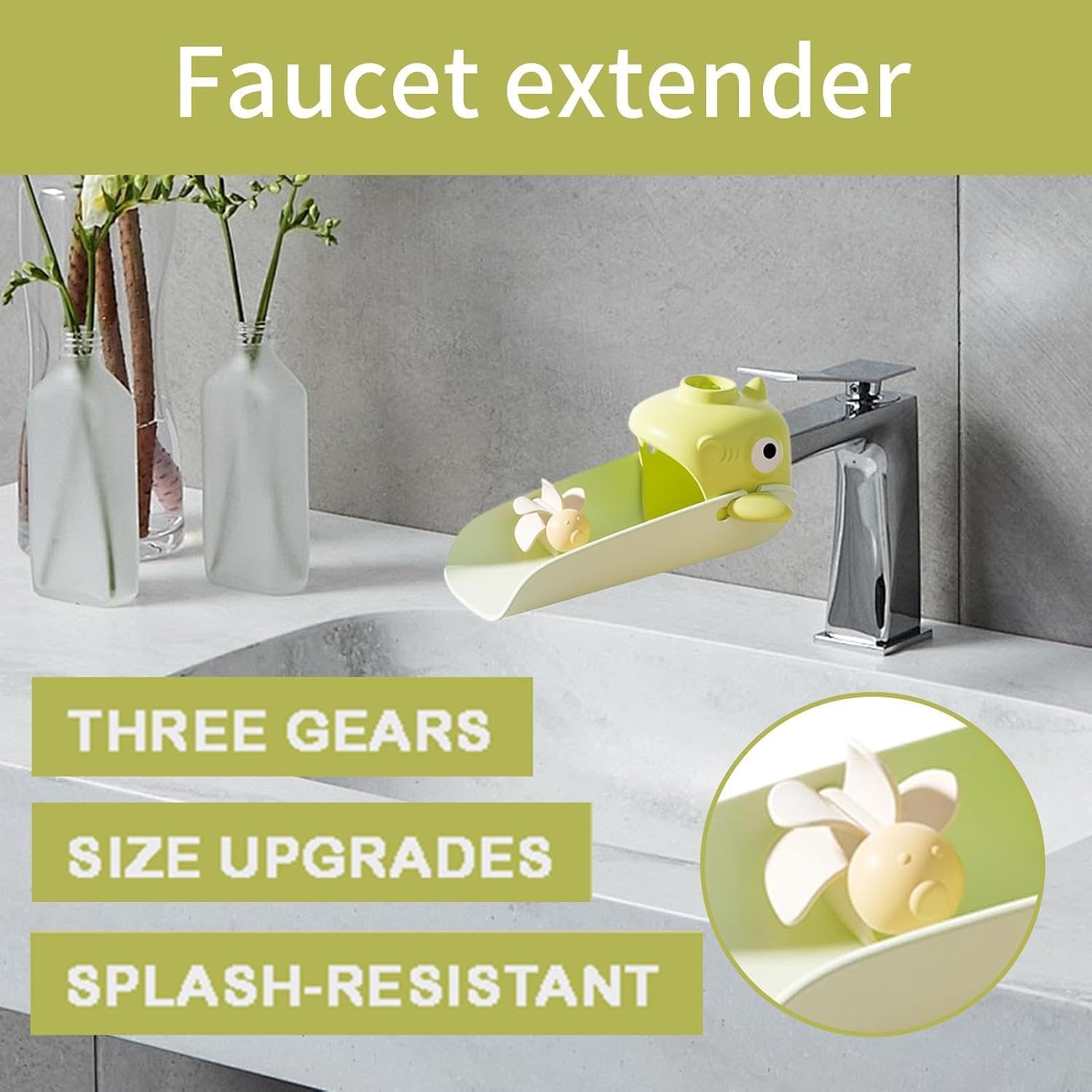 Shark Sink Extender - Interactive Faucet Accessory, Temperature Sensitive D image 3
