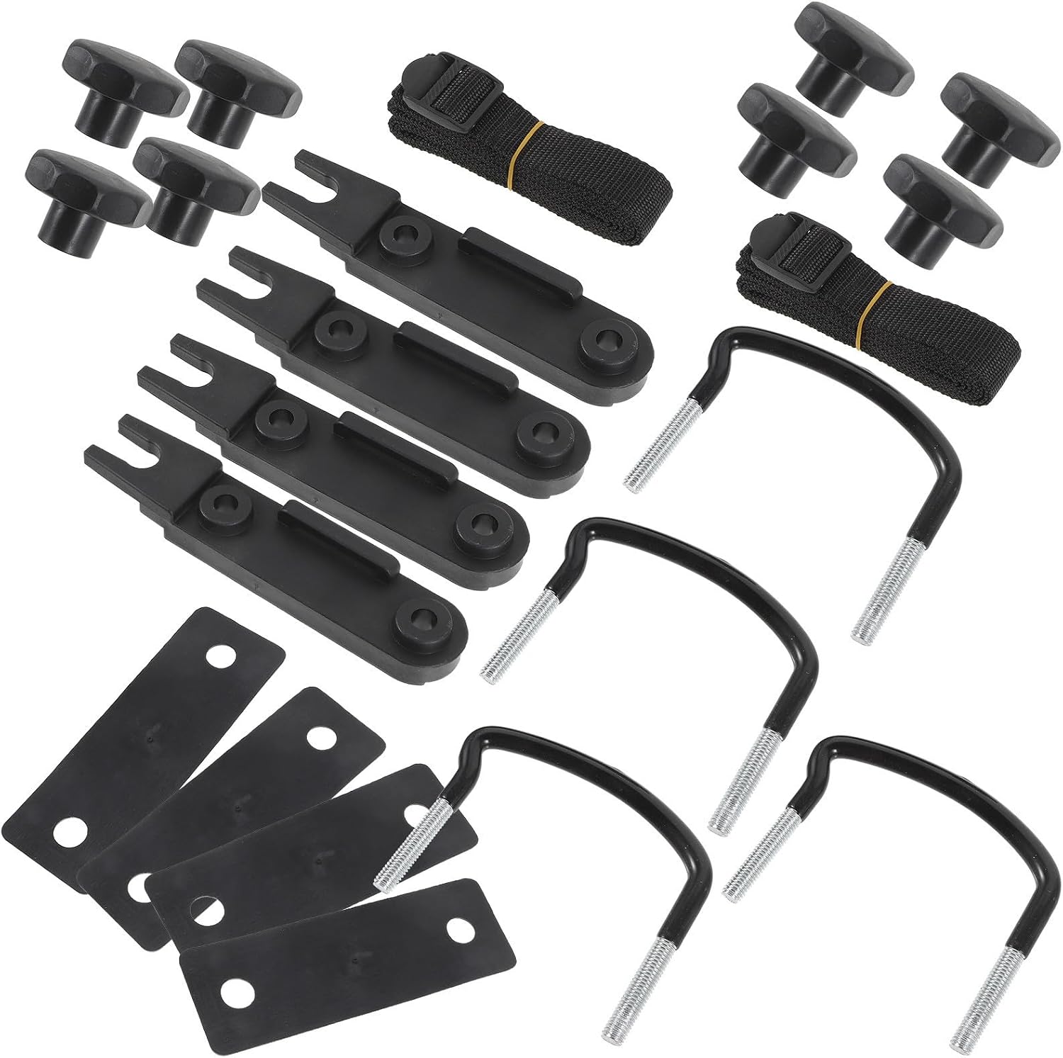 Roof Rack Mounting Brackets for Car, Compact Design Metal and Plastic U- Accessory, Sturdy Roof Mounted Cargo Rack Clamp for Secure Car Storage