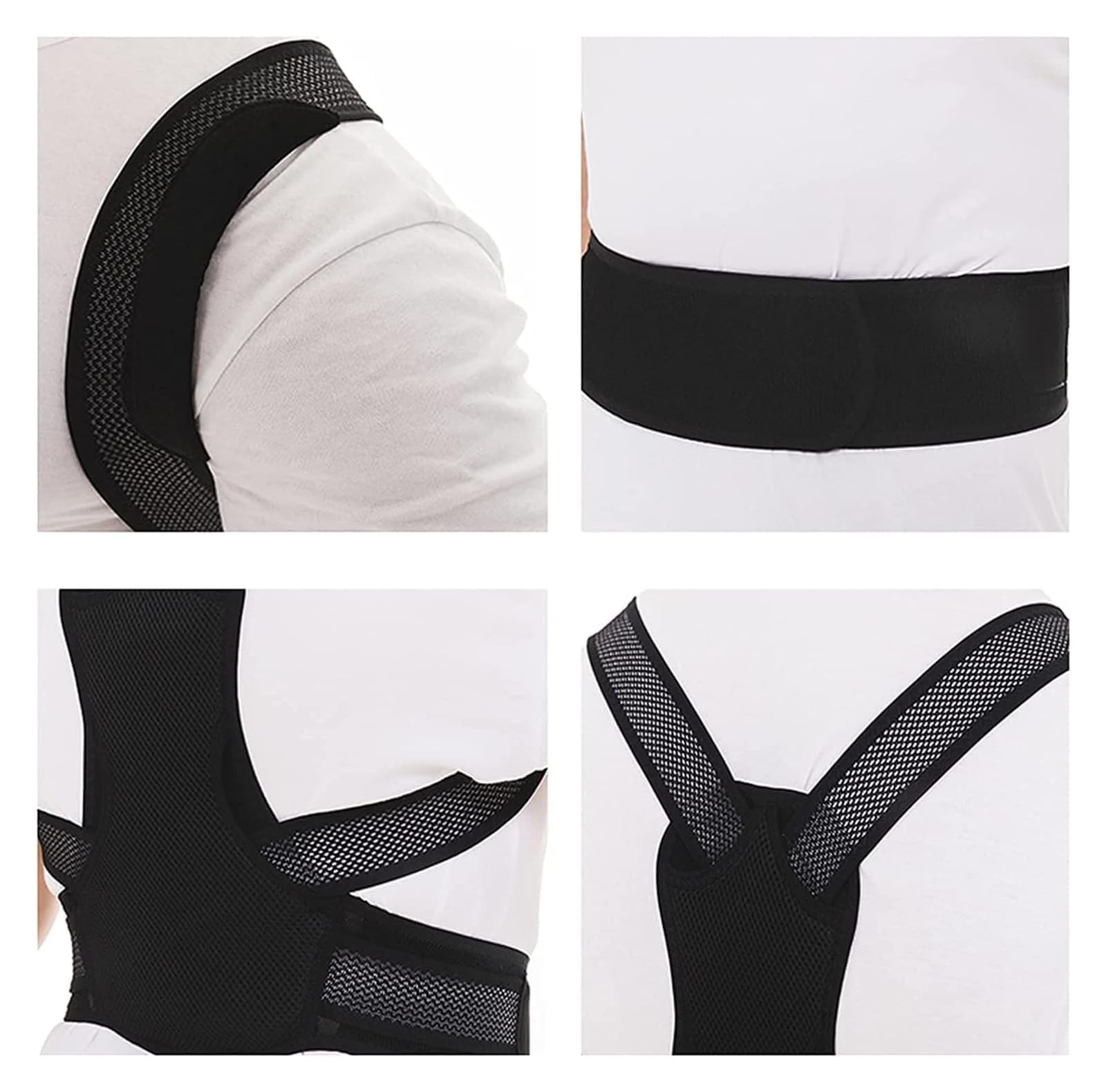 Haltungskorrektur Rücken Damen und Herren, Verstellbare, atmungsaktive Stütze for den unteren und oberen Rücken zur Verbesserung der Körperhaltung und Linderung von Nackenschmerzen.(Black,X-Large)