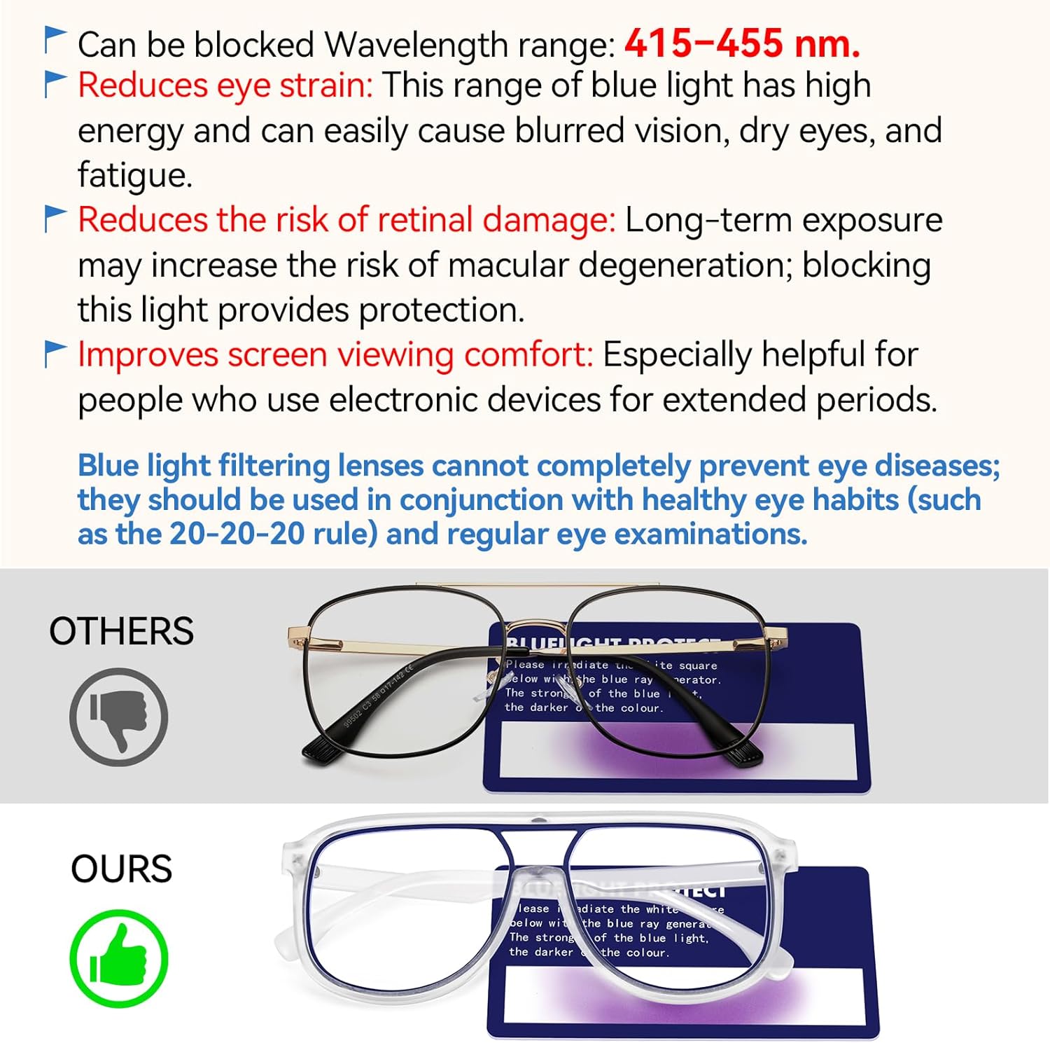 Dollger Blue Light Blocking Glasses Vintage Aviator, UV Protection Unisex Oversized Frames - Image 4