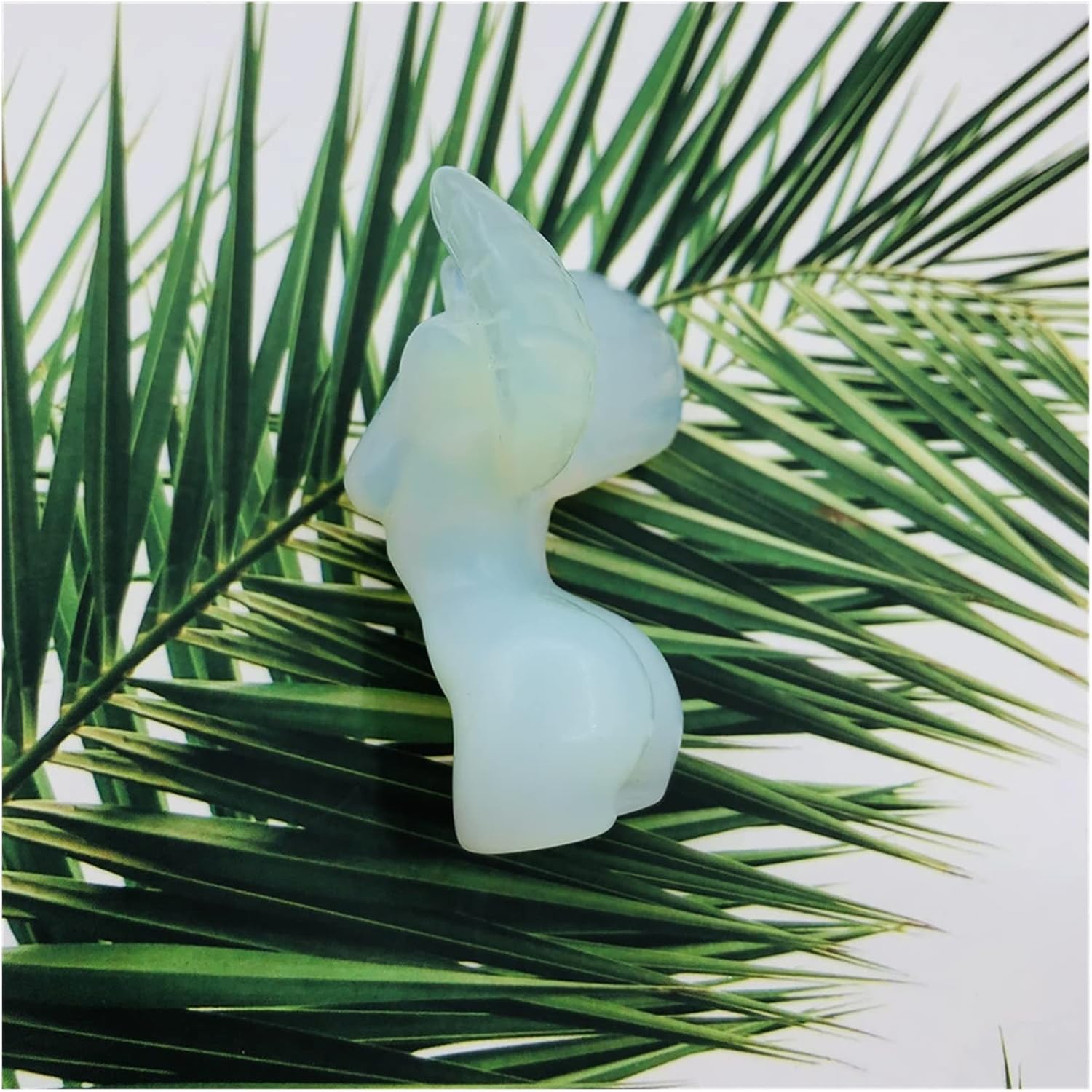 FIDEMM Natural Crystal Rough Natural Black Obsidian Goddess Statue Angel Healing Crystal Opal Lady Body Carved Quartz Angel Woman Energy Witchcraft Stone 1pc (Color : Obsidian Goddess)