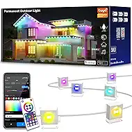 150ft Permanent Outdoor Lights with 90 LEDs, IP68 Waterproof Smart RGB+IC LED Christmas Light with 75 Scene Modes, Holiday Lights for Christmas Outdoor Decor, Work with Wi-Fi, Alexa & Google Assistant