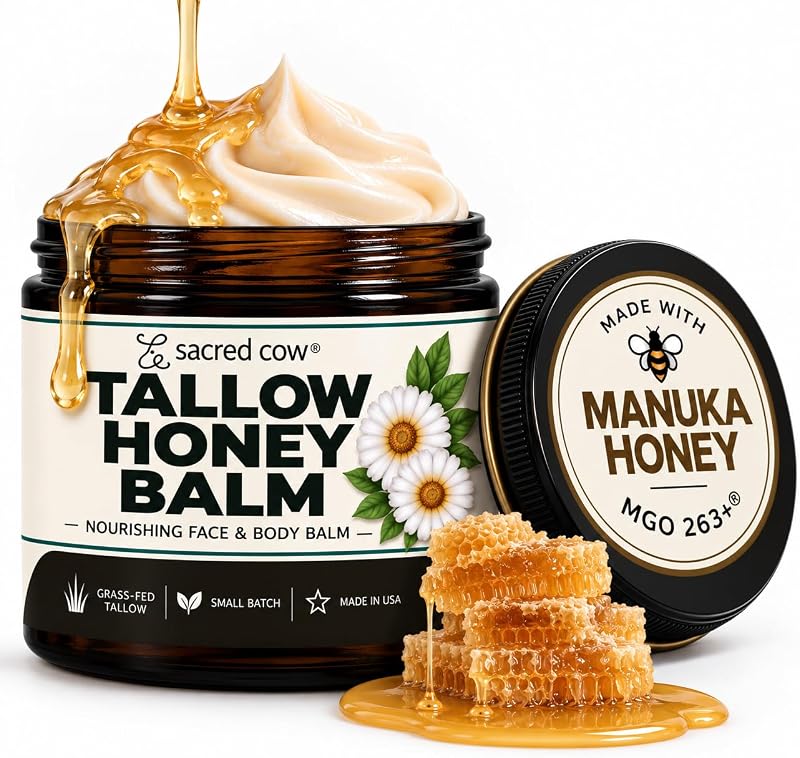 Bálsamo SACRED COW com sebo bovino para rosto e corpo, sem fragrância, 57 g
