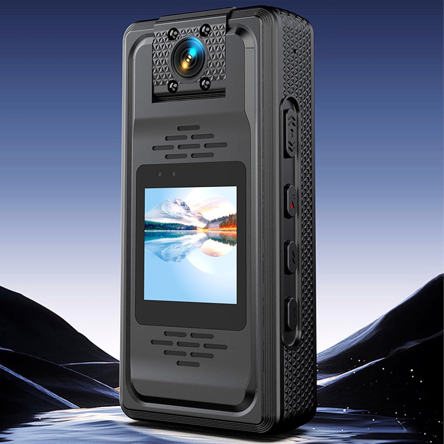 Luqeeg Body Worn Camera, 1.3in Screen 4K 12MP Back Clip Video Recorder 180 Degree Rotatable Lens WiFi Wearable Video Recorder Camcorder Mini Body Camera for Traveling Cycling Outdoor