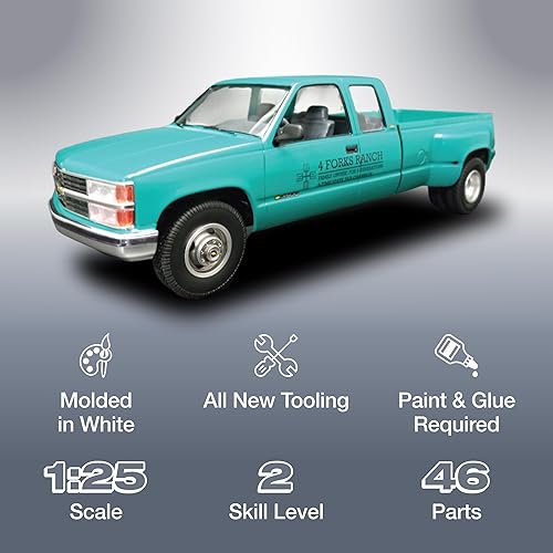 Miniatura 2 de AMT 1996 Chevrolet C-3500 Dually Pickup Easy Build New Tooling Kit de modelo a escala 125