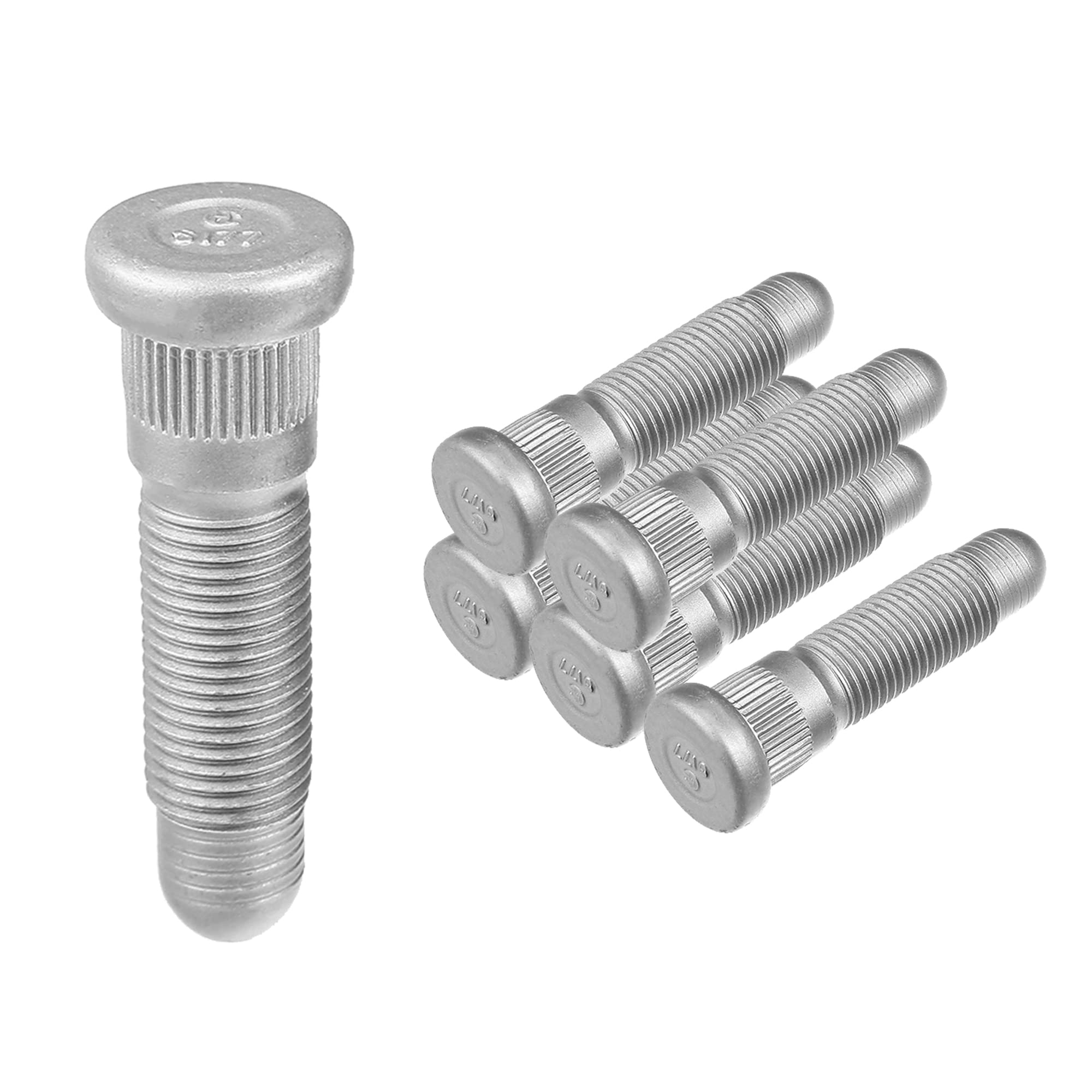 X AUTOHAUX 6 Goujons De Roue Dentelés pour Chevrolet Silverado 3500HD 07-10 | Couleur: Argent, Matière: Métal, Taille: 65x21mm, OE: 610-428, Longs Et Dentelés, Pour Cadillac Escalade 2000-2020