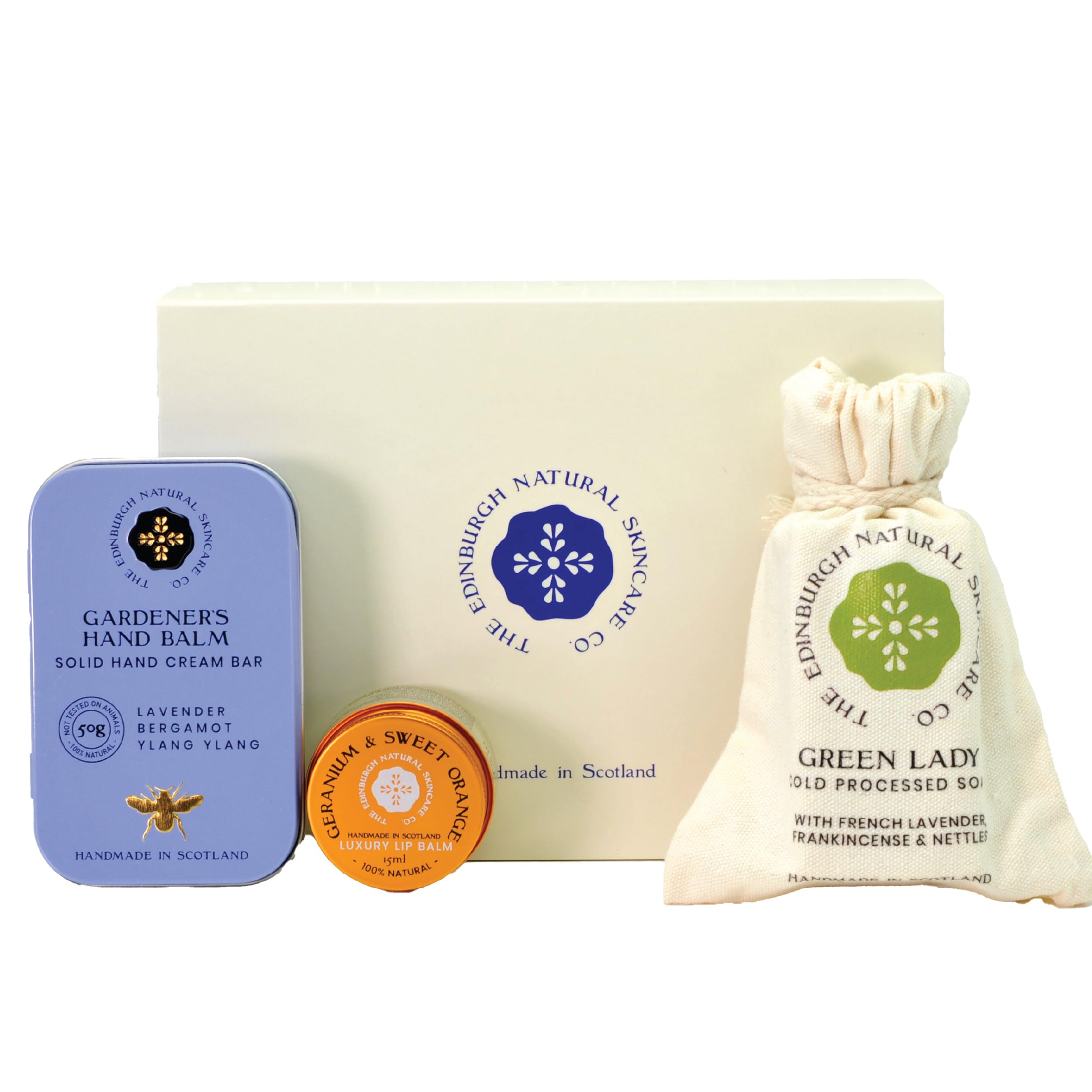 Luxury Skincare Gift Set | Gardener’s Hand Cream Bar, Porridge & Honey Soap & Lip Balm | 100% Natural & Handmade in Scotland | Nourishing Gifts for Women & Men | Ideal for Birthdays & Self-Care