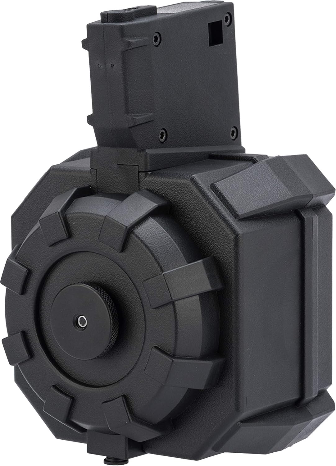 Evike Airsoft - Angel Custom 2000 Round Blok Firestorm AEG Airsoft Drum Flashmag (Color: Black / SR25)