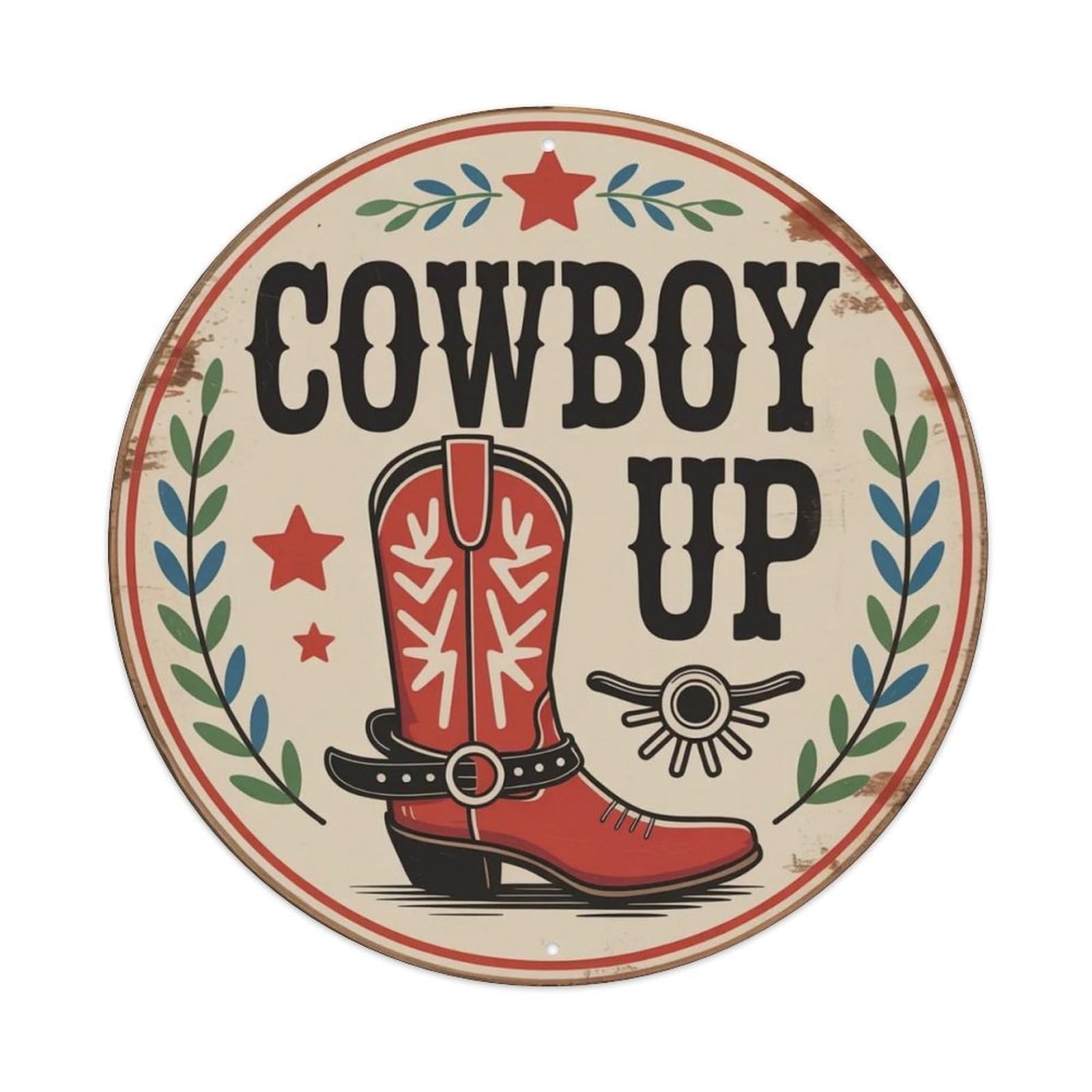 Cowboy Up Western Retro Metal Tin Sign Plaque