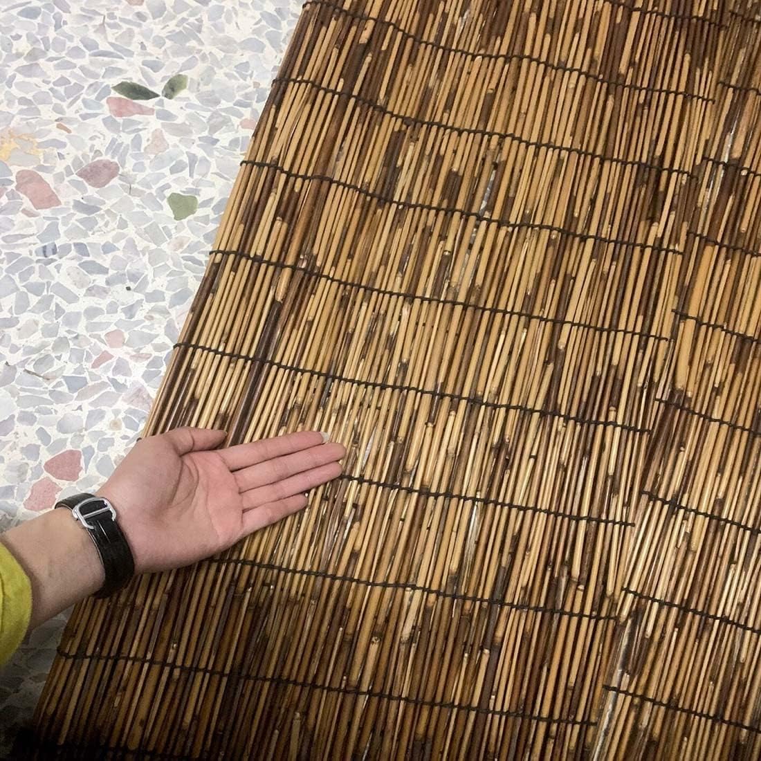 竹すだれ 屋外用 竹製スクリーン 目隠し竹簾 竹ローラーブラインド 半透明 竹製カーテン 屋外窓用なわらのカーテン 簡単インストール