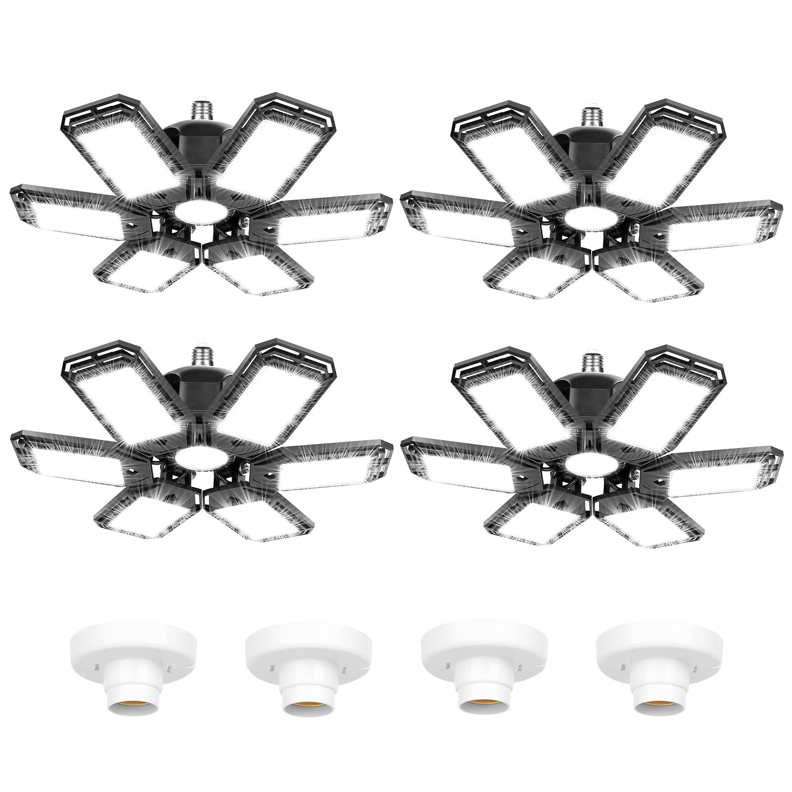 Luyata LED Garage Lights 4 Pack, 200W 20000LM 6500K Ceiling LED Shop Light