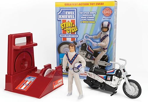 Miniatura 1 de Evel Knievel Stunt Cycle - El increíble lanzador de juguetes de acción Wind Up and Go para saltos, choques, volteos y más - Saltos de bicicleta de 8