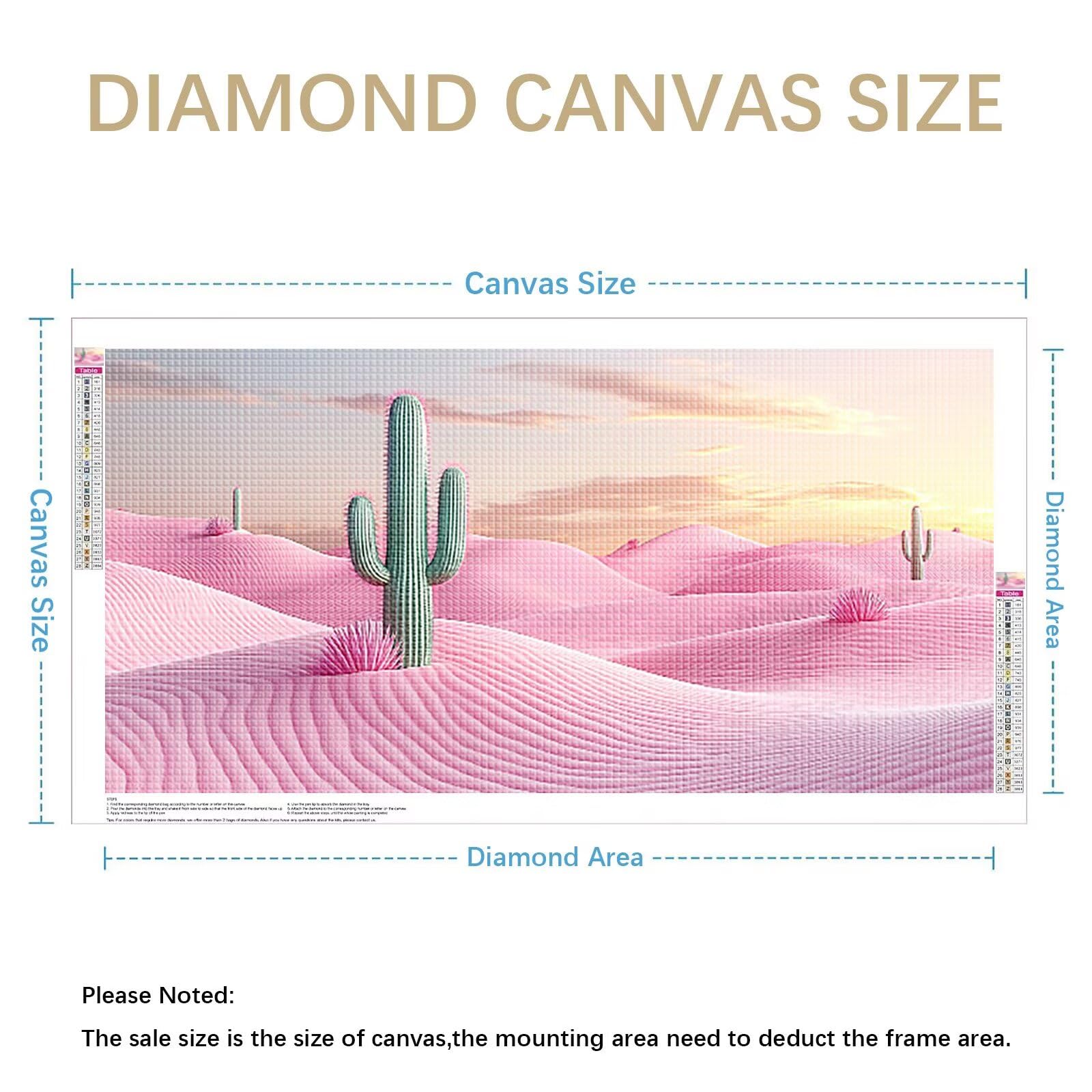 Diamond Painting Erwachsene Groß XXL 120x60cm, Landschaft Diamant Painting Bilder, 5D Kaktus Diamond Art Eckige Steine, DIY Crystal Stickerei Kreuzstich Bastelset für Deko Wohnzimmer Geschenke 0J-951
