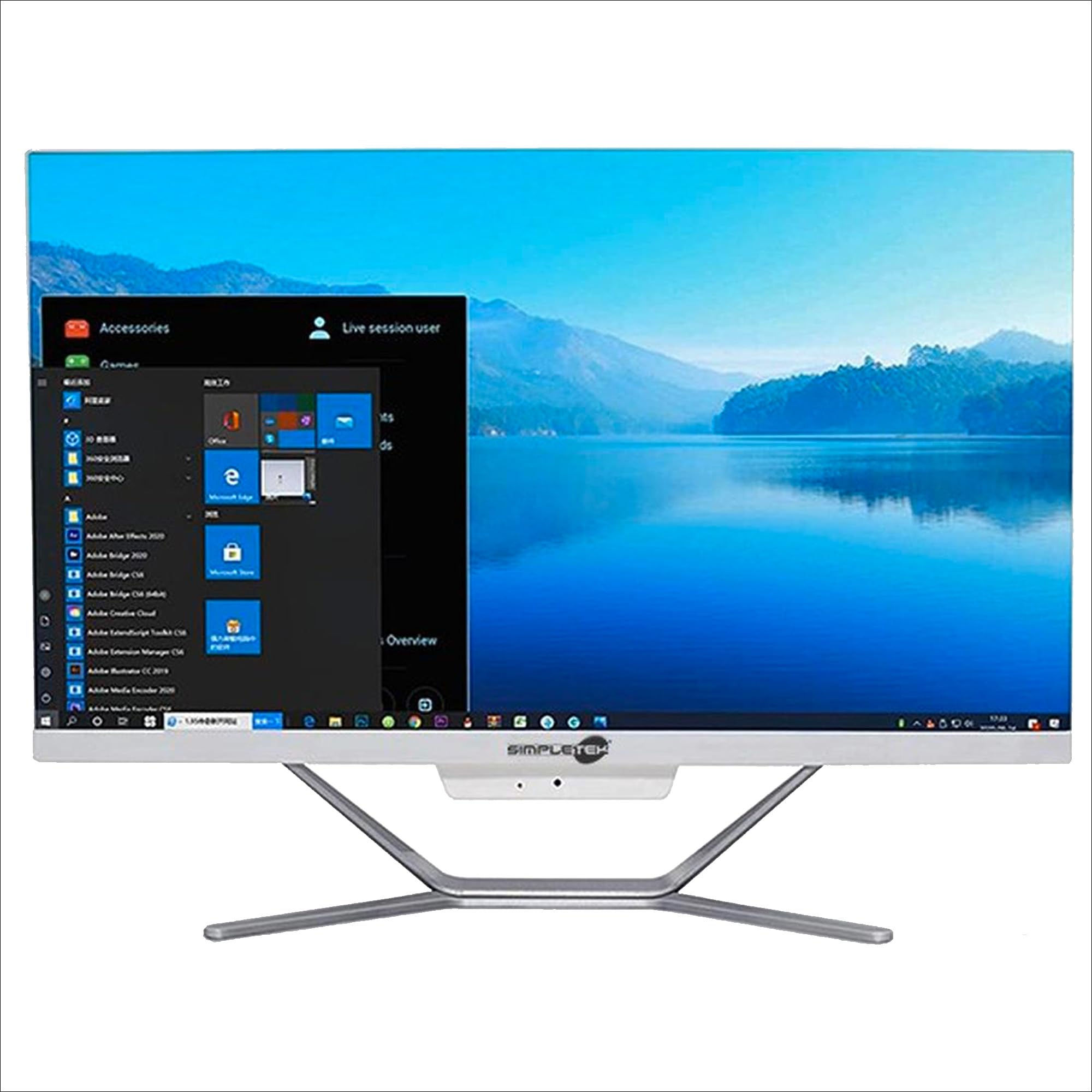 SIMPLETEK - PC desktop fisso All-in-One con processore i3 3120M, 8GB RAM 240GB SSD, display 24" Full HD 1080p e webcam integrata