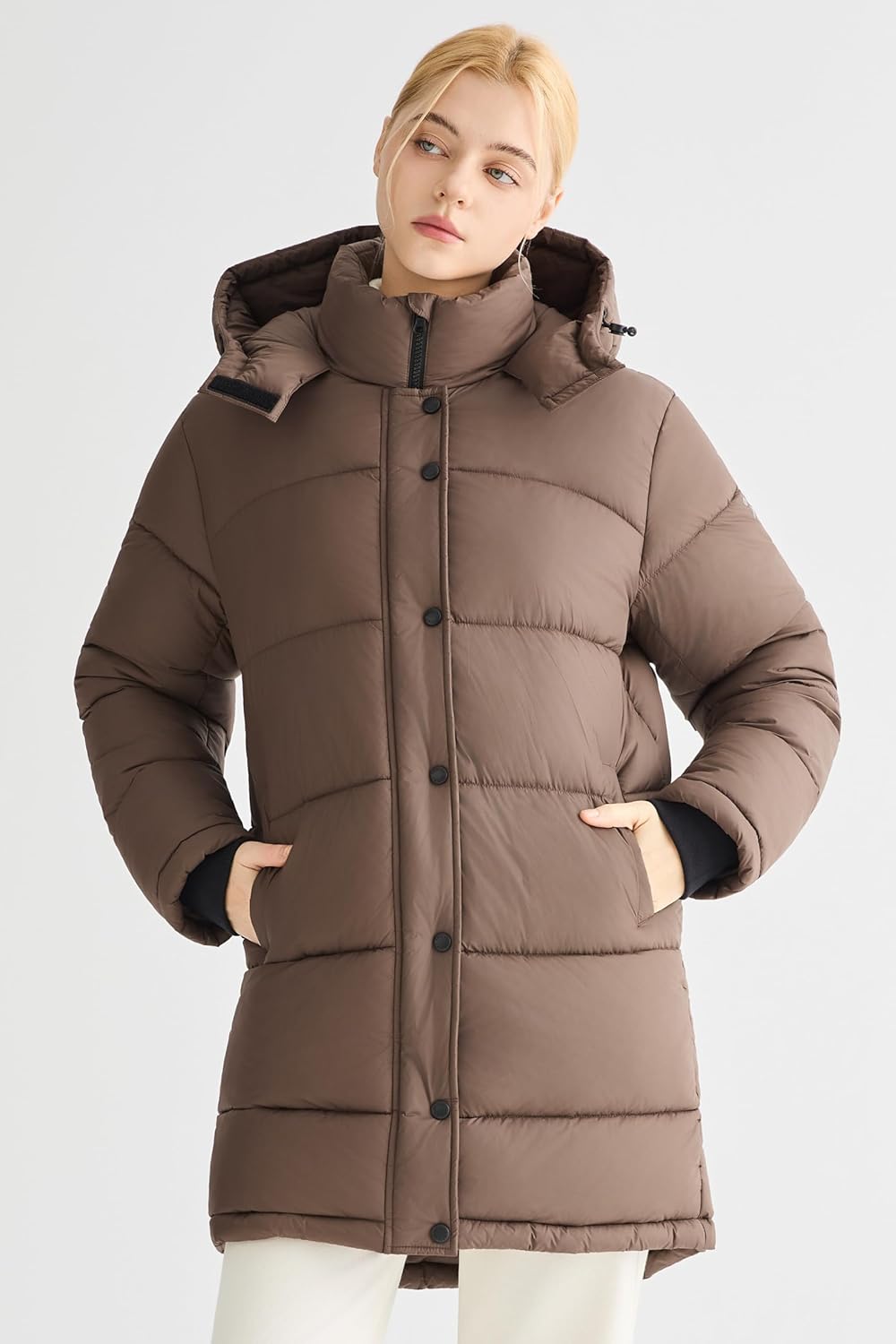 Orolay CHIIONE Winter Puffer Jacket Women's Mid-Length Relaxed Fit Warm Down Coat with Hood, Windproof Winter Parka - Image 5