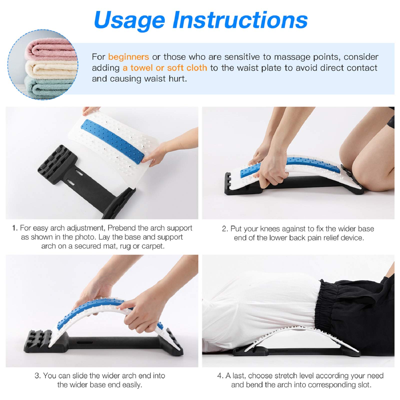 Back Stretcher, Moocoo Lower Back Pain Relief Device with Multi