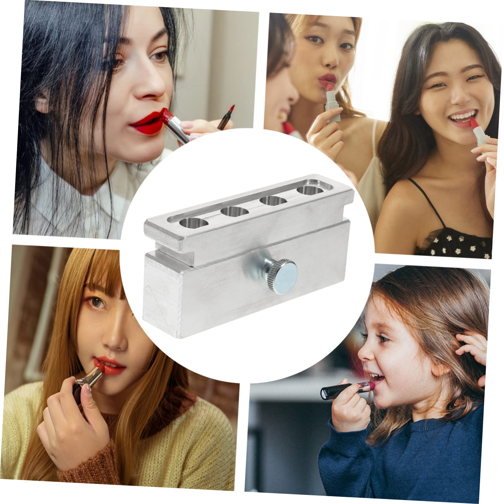 FRCOLOR 3 Juegos De Lápiz Labial Forma Con 4 Agujeros Lápiz Labial Fabricante Selber Set Para Hacer Bálsamo Labial Kits DIY Kit De Bálsamo Labial Aleación De Aluminio Casero