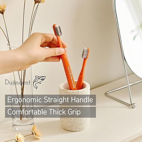 Miniatura 5 de Cepillo de dientes de ortodoncia para aparatos ortopédicos 4 paquetes fabricado en Corea corte en V, cerdas de EE. UU., cepillo de dientes para