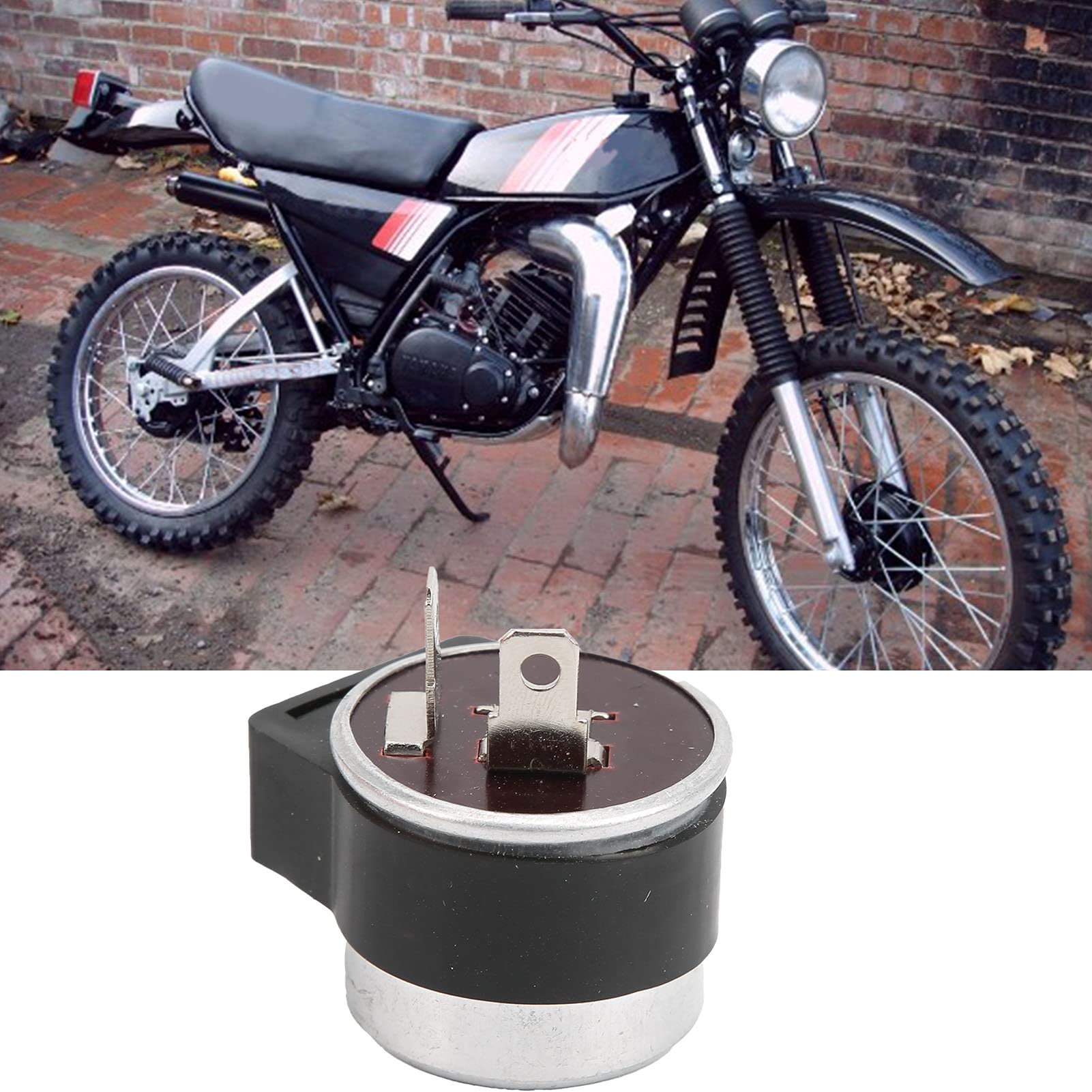 6-12v 2 Broches Moto Clignotant Relais Clignotant Bleu, Noir