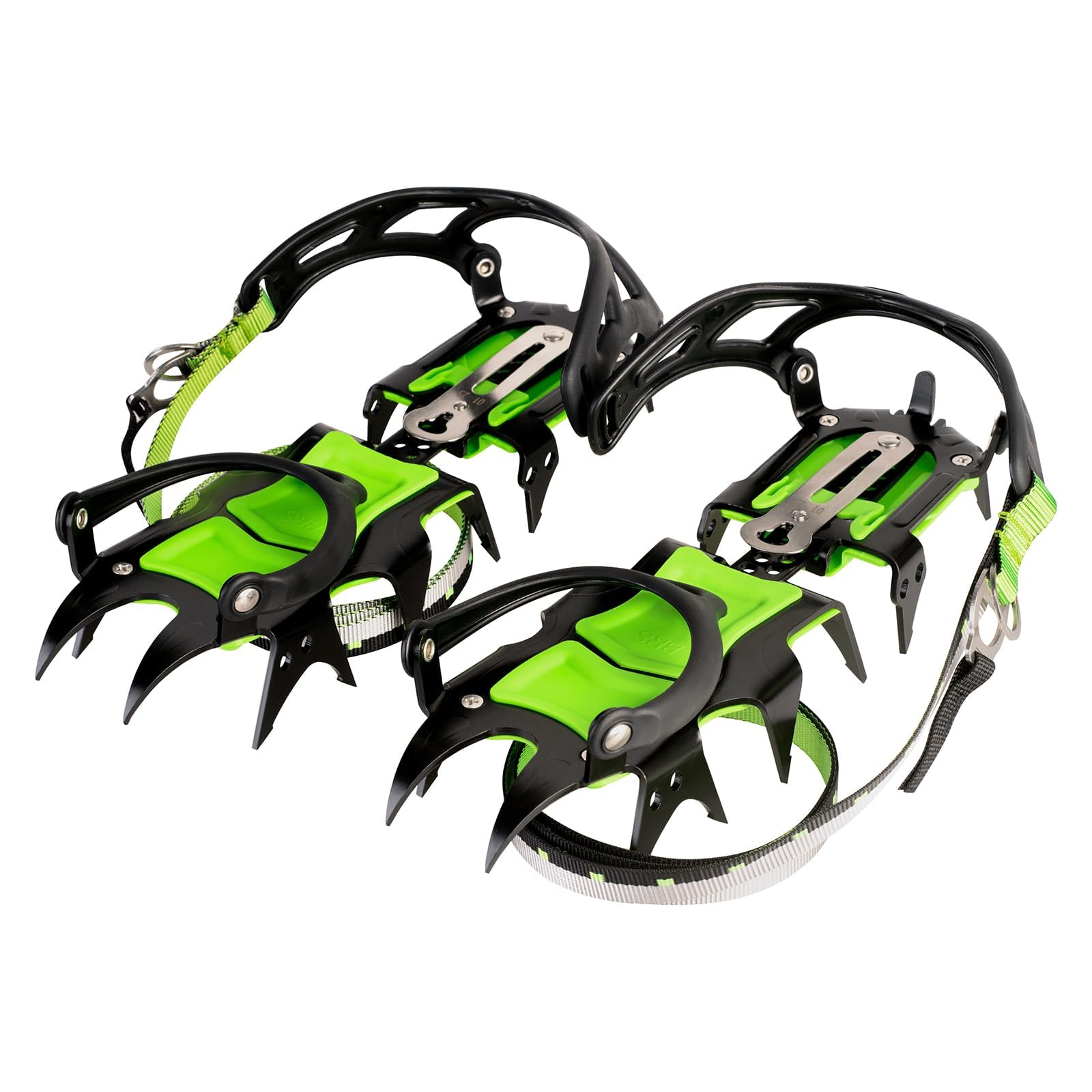 Tentock Crampons d'escalade en Plein Air en Acier Au Manganèse 14 Dents Antidérapantes Couvre-Chaussures Préhenseurs pour Chasse en Alpinisme