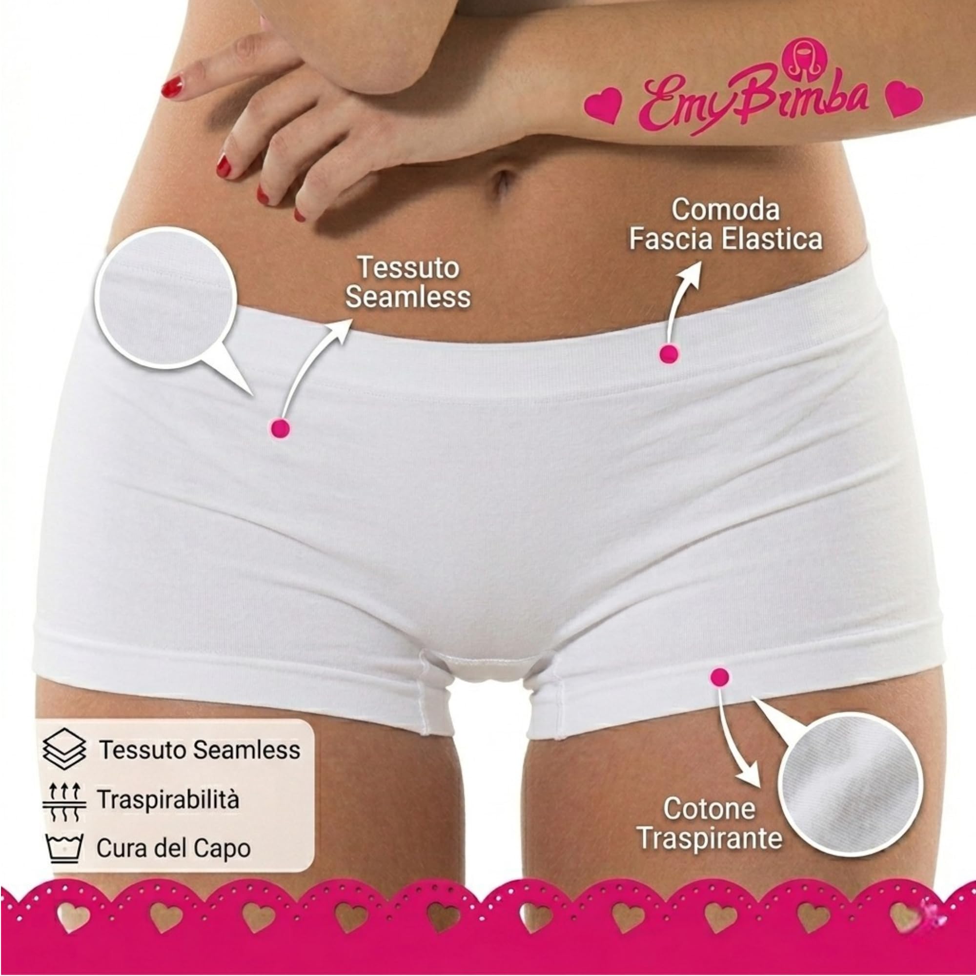 EMY Conjunto de brassiere y braguitas para niña, pantalones cortos de algodón | Ideal para danza, gimnasia, patinaje | blanco y negro | Tallas 4-12 años | Ropa interior natural y transpirable