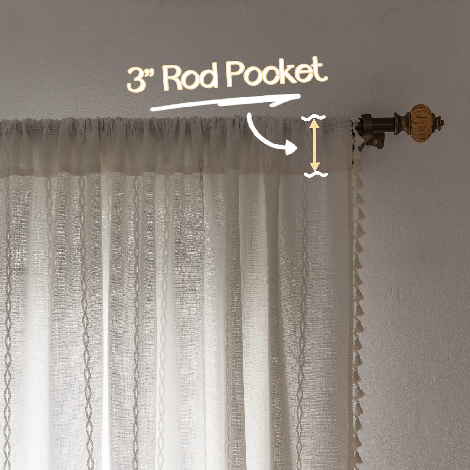 Colorigan Set di 2 tende per finestre, semi oscuranti, 61 cm, 160 cm, 2